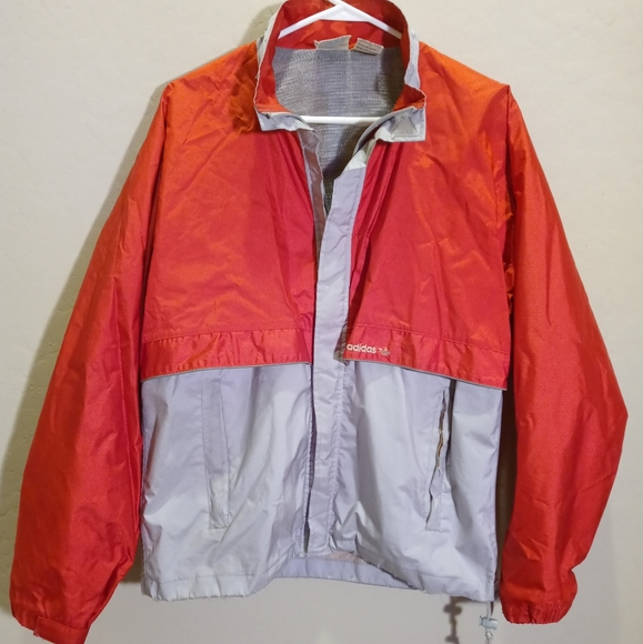 Vintage 80's Adidas Windbreaker Jacket and Pants Medium Red Silver Used. - Picture 1 of 15